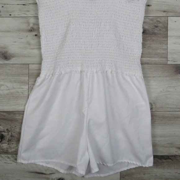 Derek Heart* Women's Smock Top Sleeveless Ruffled Strap Romper~ Size Medium - Picture 5 of 12